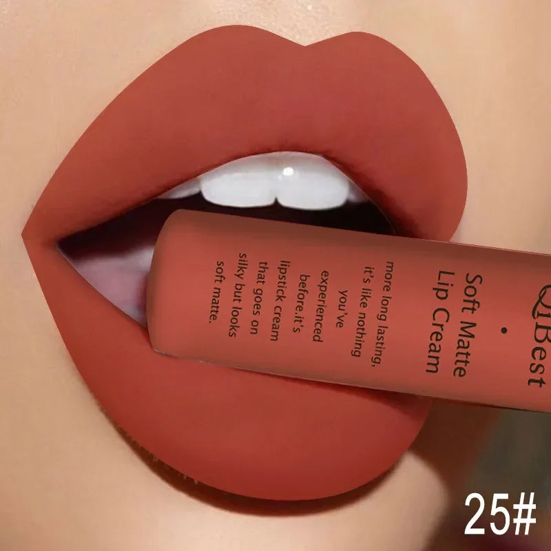 Matte Liquid Lipstick Waterproof Long Lasting Sexy Velvet Lip Gloss Nude Pigment Red Black Women Beauty Makeup Cosmetics